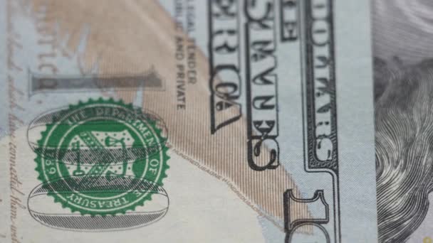 Honderd Dollarbiljetten Amerikaanse Valuta — Stockvideo