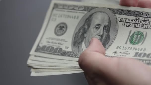 Billetes Cien Dólares Moneda Estadounidense — Vídeos de Stock
