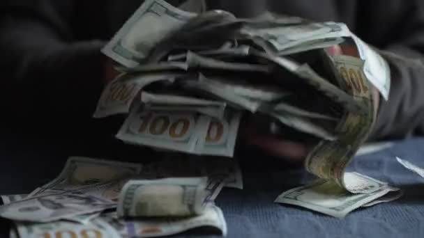 100美元钞票 慢动作 — 图库视频影像