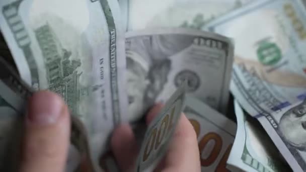 米国通貨 100ドル紙幣の閉鎖 — ストック動画