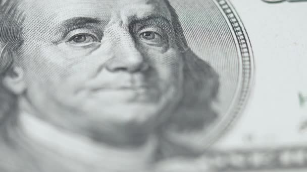 Monnaie Américaine Gros Plan Sur Des Billets Cent Dollars — Video