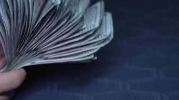 Währung Nahaufnahme Von Hundert Dollar Scheinen — Stockvideo