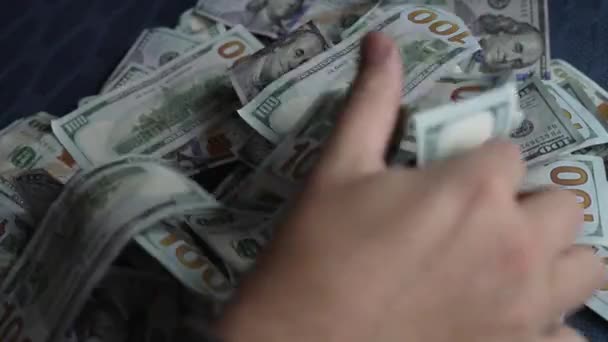 Hundra Dollarsedlar Usa Valuta — Stockvideo