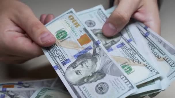 Billetes Cien Dólares Moneda Estadounidense — Vídeos de Stock