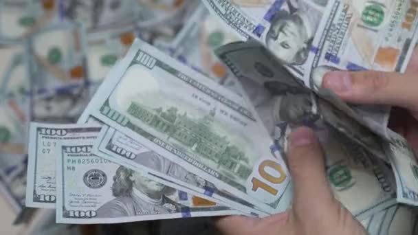 Honderd Dollarbiljetten Amerikaanse Valuta — Stockvideo