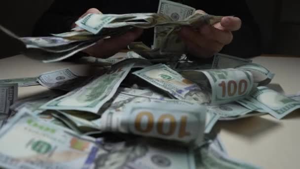 100 Dolarlık Banknotlar Abd Para Birimi — Stok video