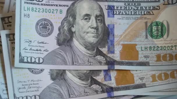 100ドル紙幣 アメリカの通貨 — ストック動画