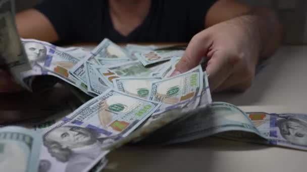 Hundra Dollarsedlar Valuta Usa — Stockvideo