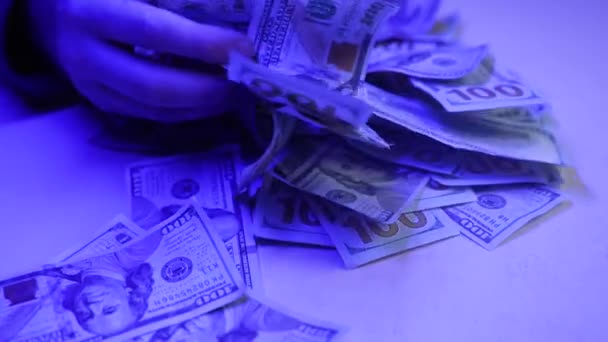 Honderd Dollarbiljetten Valuta Van — Stockvideo