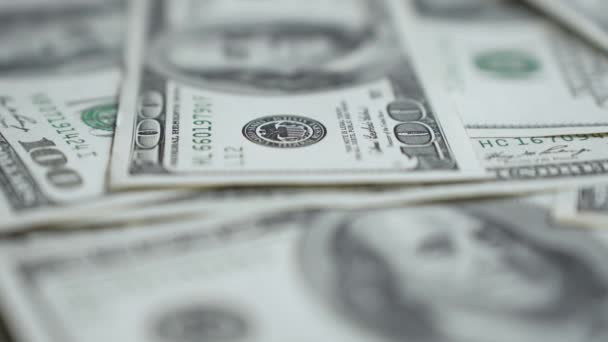 Hundert Dollar Scheine Währung Der Usa — Stockvideo