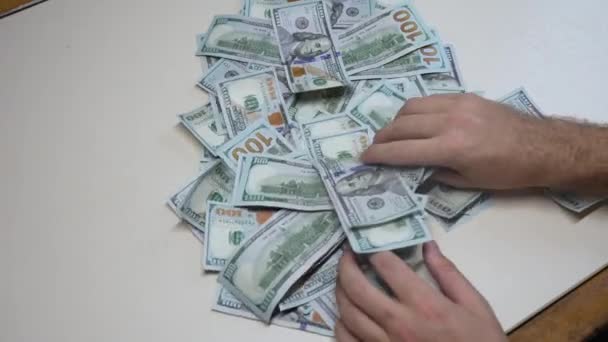 Billetes Cien Dólares Moneda Los — Vídeos de Stock