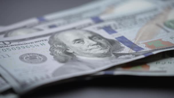 Geld Honderd Dollarbiljetten Van Amerikaanse Valuta — Stockvideo