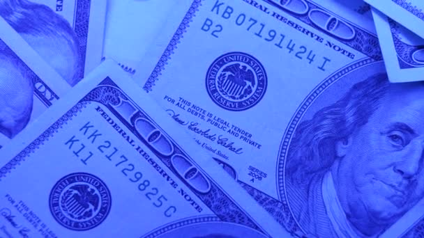 Peníze Stodolarové Bankovky Americké Měně — Stock video