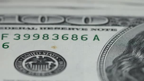Dinero Billetes Cien Dólares Moneda Estadounidense — Vídeo de stock