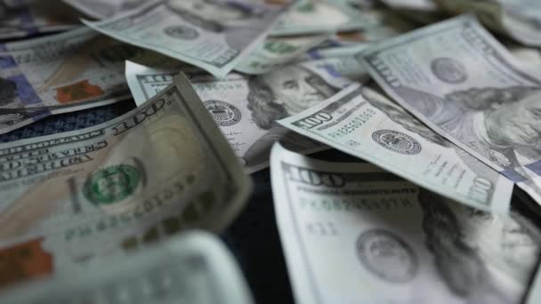 Pengar Hundra Dollarsedlar Amerikansk Valuta — Stockvideo