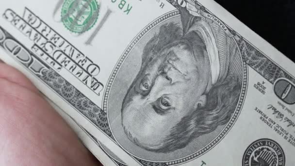 Dólares Primer Plano Moneda Estadounidense — Vídeos de Stock