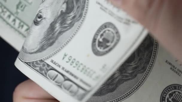 Dollars Gros Plan Sur Devise Américaine — Video