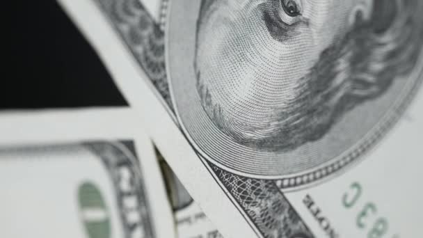 Доллары Крупный План Американской Валюты — стоковое видео