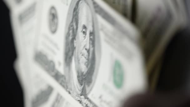 Dollars Gros Plan Sur Devise Américaine — Video