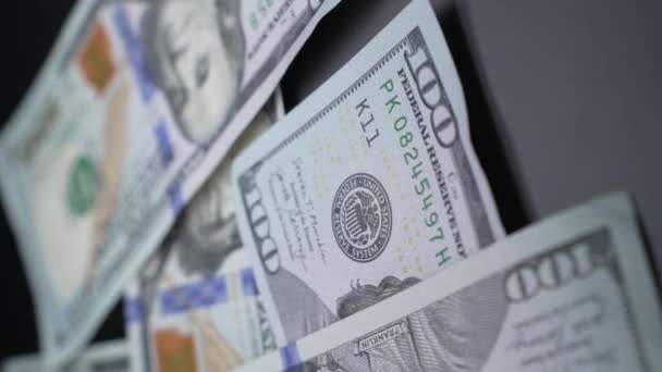 Currency Dollars Hundred Dollar Bills — Stock Video