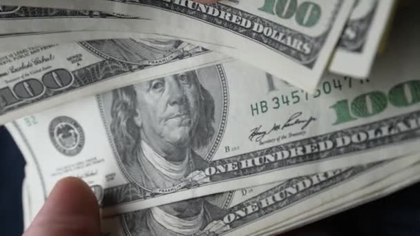 Waluta Amerykańska Dolary Stu Dolarach — Wideo stockowe