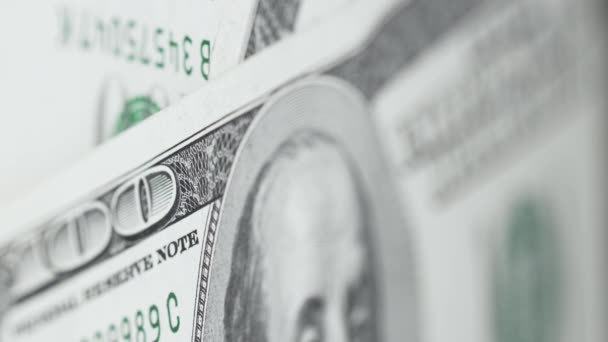 Amerikan Para Birimi 100 Dolarlık Banknotlar Halinde Dolar — Stok video