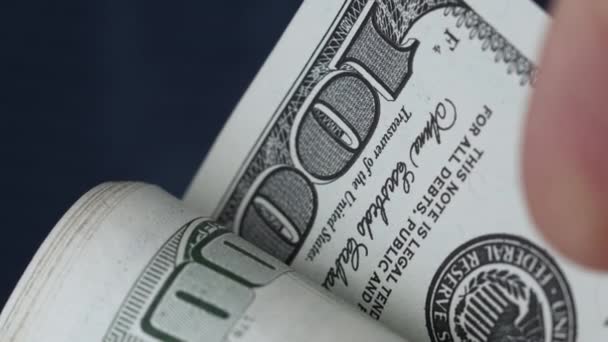 Amerikaanse Valuta Dollars Biljetten Van Honderd Dollar — Stockvideo