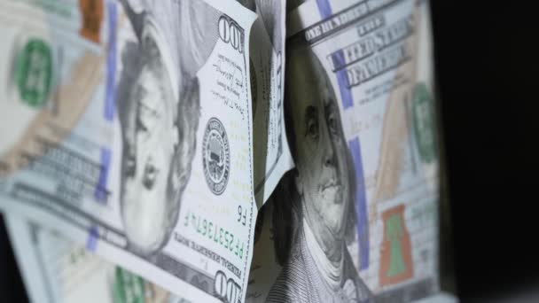 Efectivo Dólares Estadounidenses Billetes Cien Dólares — Vídeos de Stock