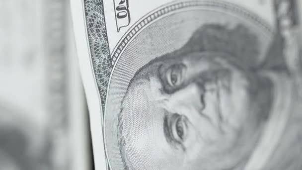 Nakit 100 Dolarlık Banknotlar Halinde Amerikan Doları — Stok video