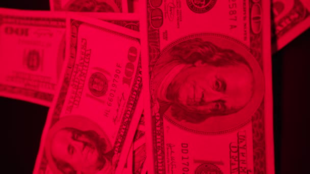 Espèces Dollars Américains Billets Cent Dollars — Video