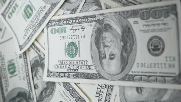 Készpénz Amerikai Dollár 100 Dolláros Bankjegyekben — Stock videók