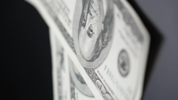 Készpénz Amerikai Dollár 100 Dolláros Bankjegyekben — Stock videók
