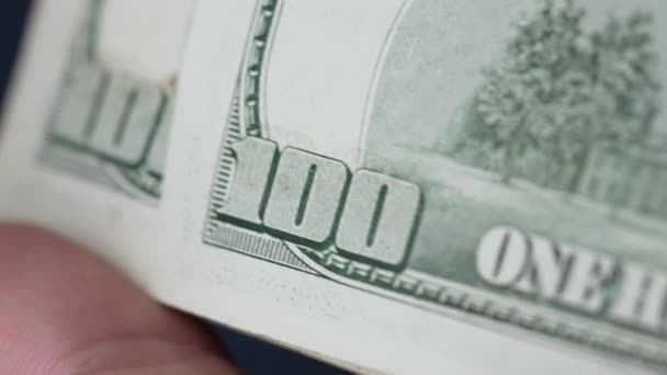 Gotówka Dolary Amerykańskie Banknotach Studolarowych — Wideo stockowe