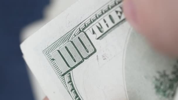 Μετρητά Αμερικάνικα Δολάρια Χαρτονομίσματα Των 100 Δολαρίων — Αρχείο Βίντεο