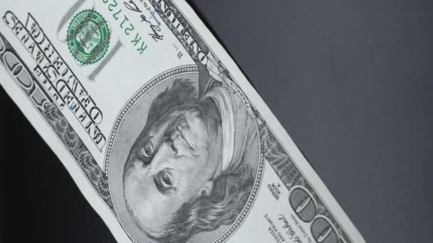100美元钞票的垂直录像 — 图库视频影像