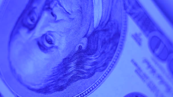 100美元钞票的垂直录像 — 图库视频影像