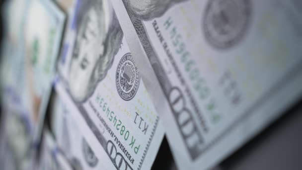 Vídeo Vertical Notas Cem Dólares — Vídeo de Stock