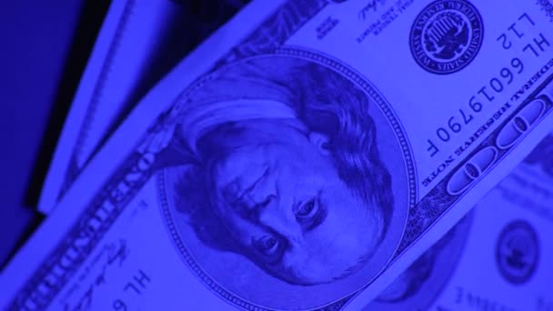 Amerikan Dolarlarının Dikey Yakın Plan Görüntüsü — Stok video