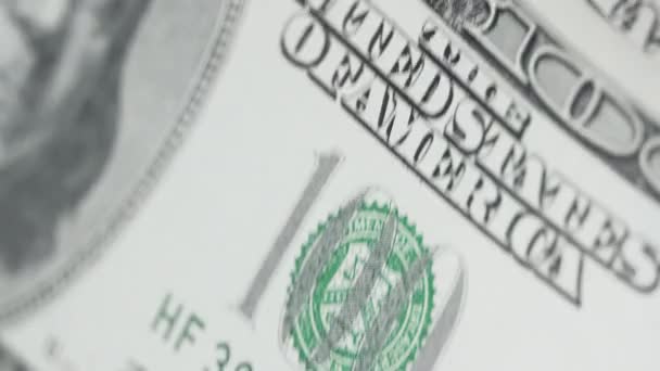 Vertikální Video Detailní Záběr Amerických Dolarů — Stock video