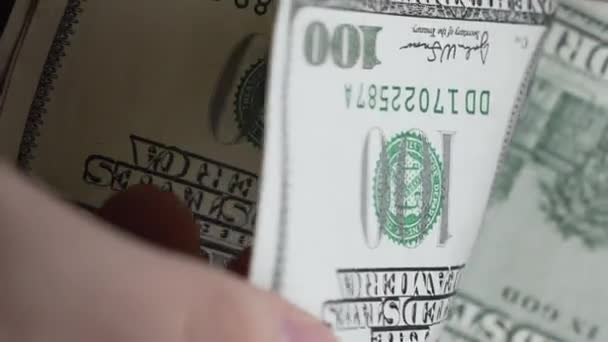 Verticale Video Close Van Amerikaanse Dollars — Stockvideo