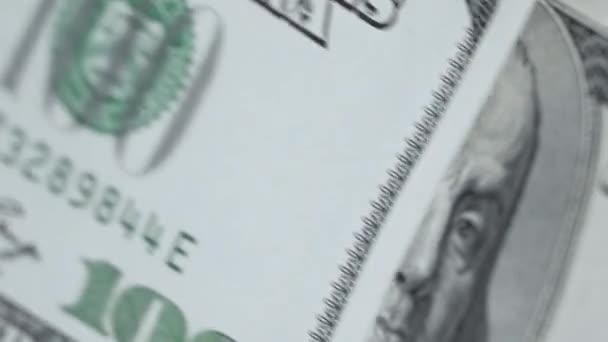 Vídeo Vertical Close Dólares Dos Eua — Vídeo de Stock