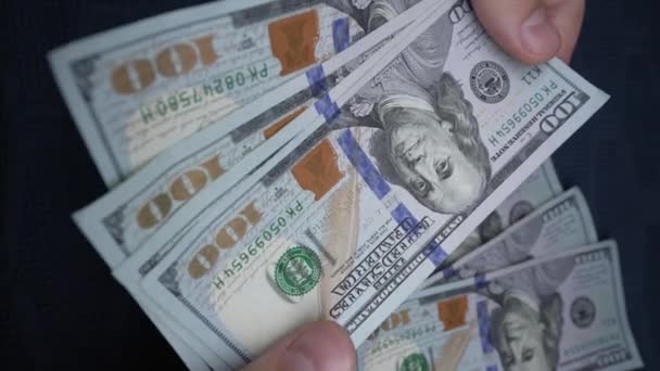 Vídeo Vertical Billetes Cien Dólares — Vídeos de Stock