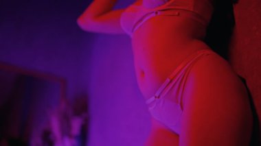 Seksi baştan çıkarıcı iç çamaşırlı güzel bir kadın.