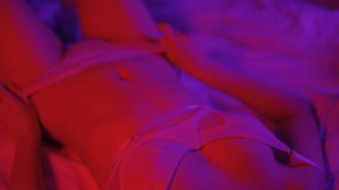 Seksi iç çamaşırlı şehvetli güzel kadın.