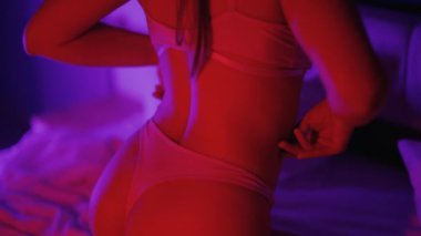 Seksi baştan çıkarıcı iç çamaşırlı güzel bir kadın.