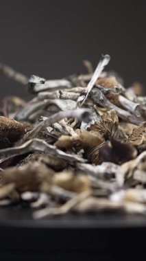 Kurutulmuş sihirli mantarların dikey videosu Altın Öğretmen