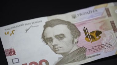 Hryvnia - Ukrayna 'nın ulusal para birimi, yakın plan.