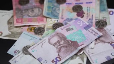 Hryvnia - Ukrayna 'nın ulusal para birimi, yakın plan.