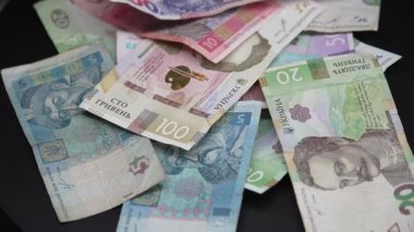 Hryvnia - Ukrayna 'nın ulusal para birimi, yakın plan.