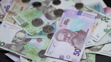 Hryvnia - Ukrayna 'nın ulusal para birimi, yakın plan.